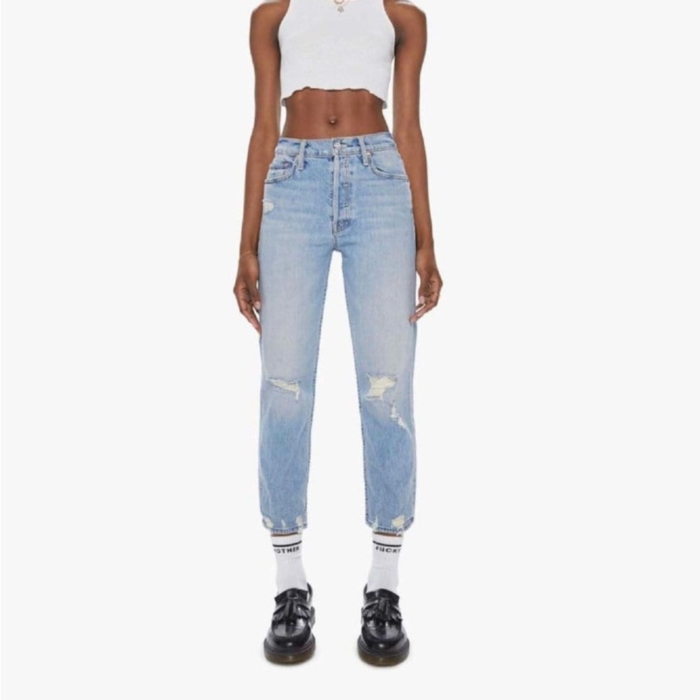 MOTHER theTomcat Cropped Straight Jeans in The Confession sz 26 NWOT